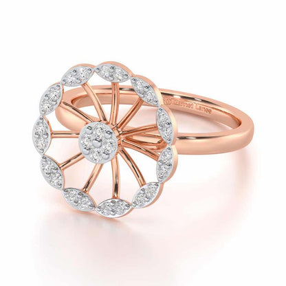 Pious Chakra Silver Ring - Rose Gold - Image 2