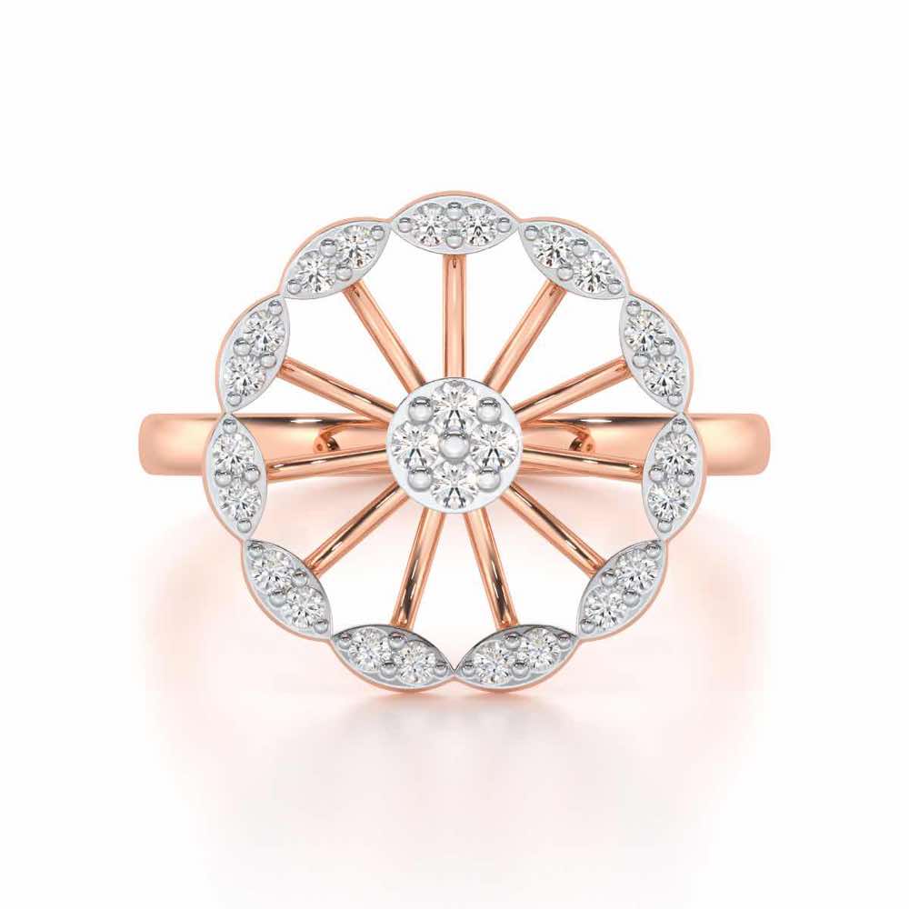 Pious Chakra Silver Ring - Rose Gold - Image 4