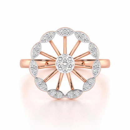 Pious Chakra Silver Ring - Rose Gold - Image 4