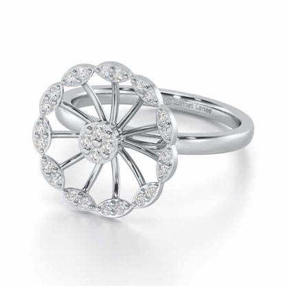 Pious Chakra Silver Ring - White Gold - Image 2