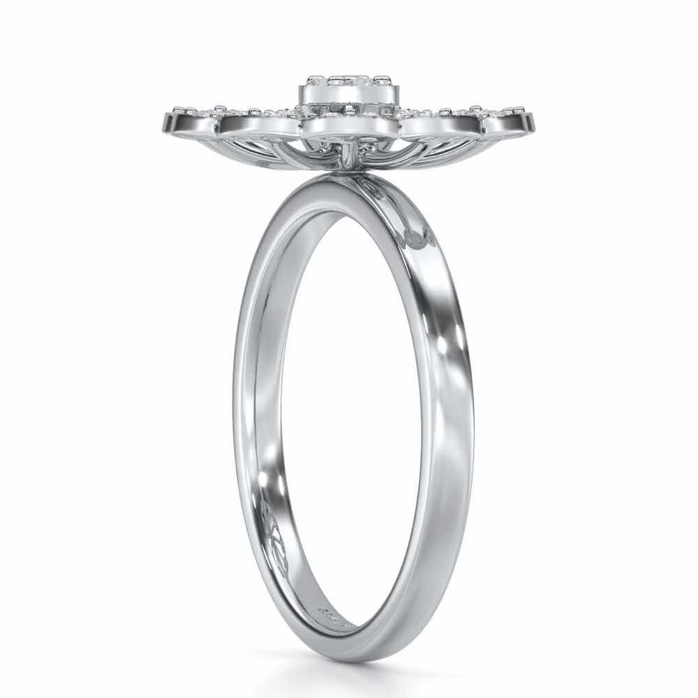 Pious Chakra Silver Ring - White Gold - Image 3