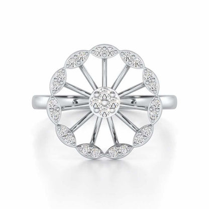 Pious Chakra Silver Ring - White Gold - Image 4