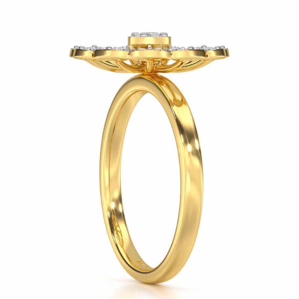Pious Chakra Silver Ring - Yellow Gold - Image 3
