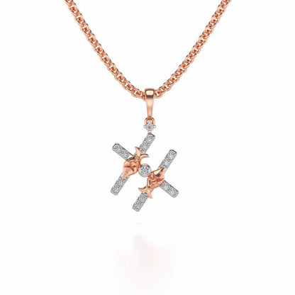 Pisces Silver Pendant - Rose Gold - Image 2