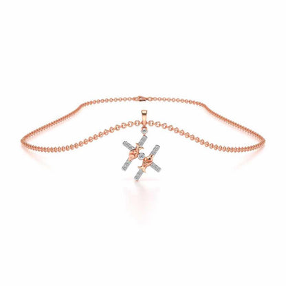 Pisces Silver Pendant - Rose Gold - Image 3