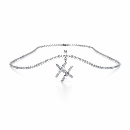 Pisces Silver Pendant - White Gold - Image 3