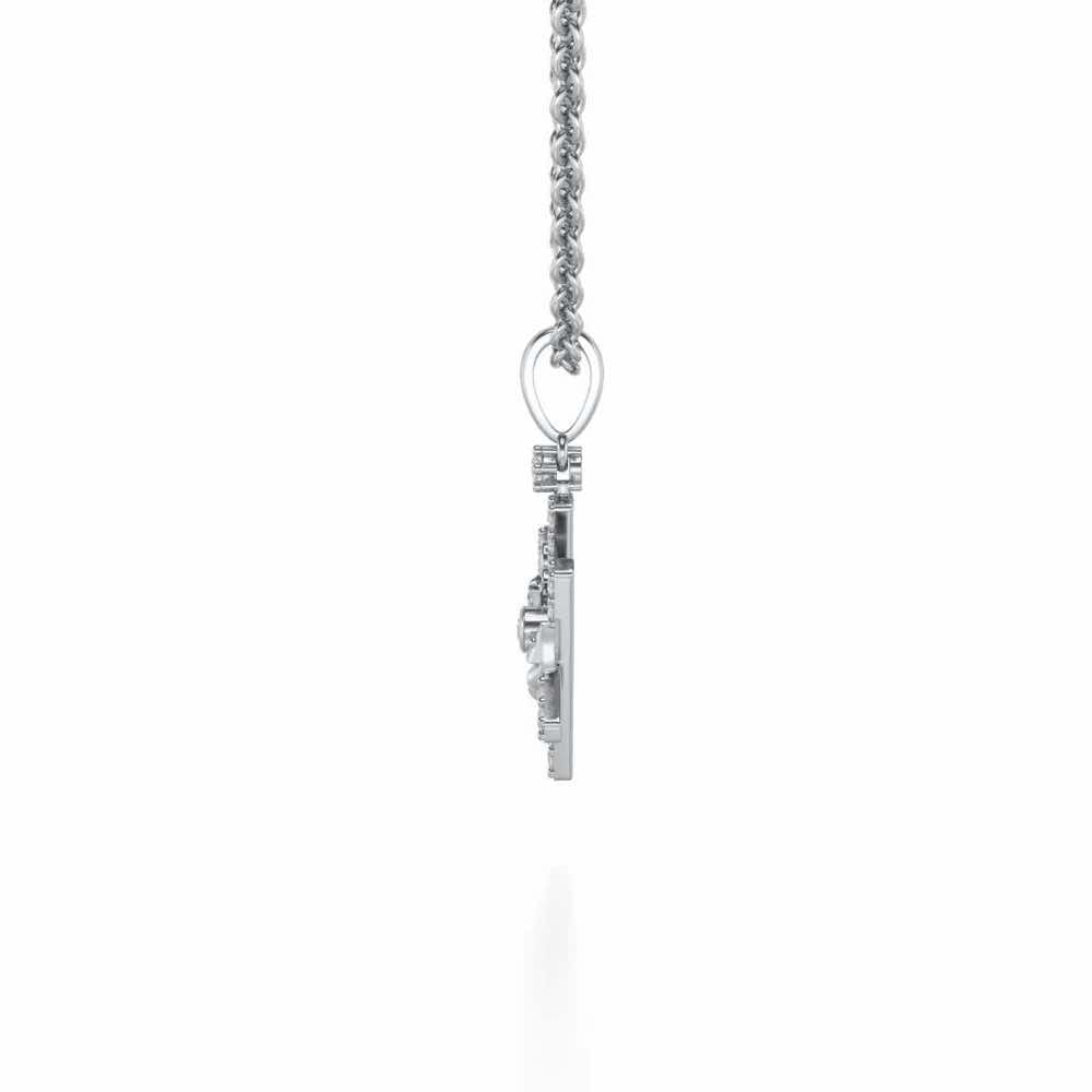 Pisces Silver Pendant - White Gold - Image 4