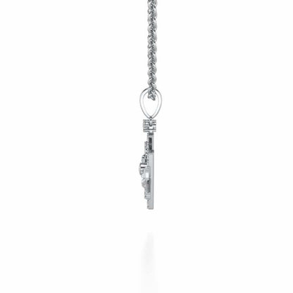 Pisces Silver Pendant - White Gold - Image 4