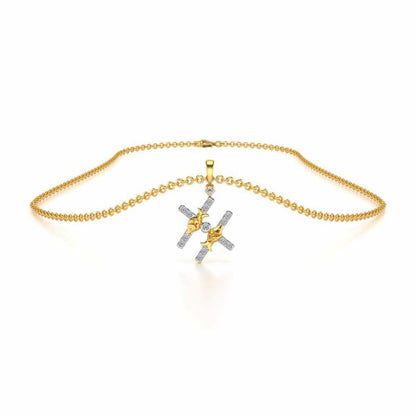 Pisces Silver Pendant - Yellow Gold - Image 3