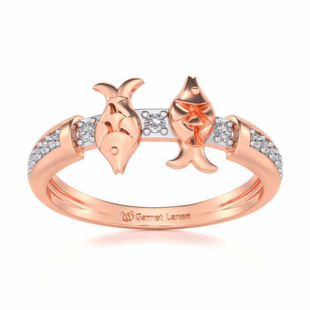 Pisces Silver Ring - Rose Gold - Image 2