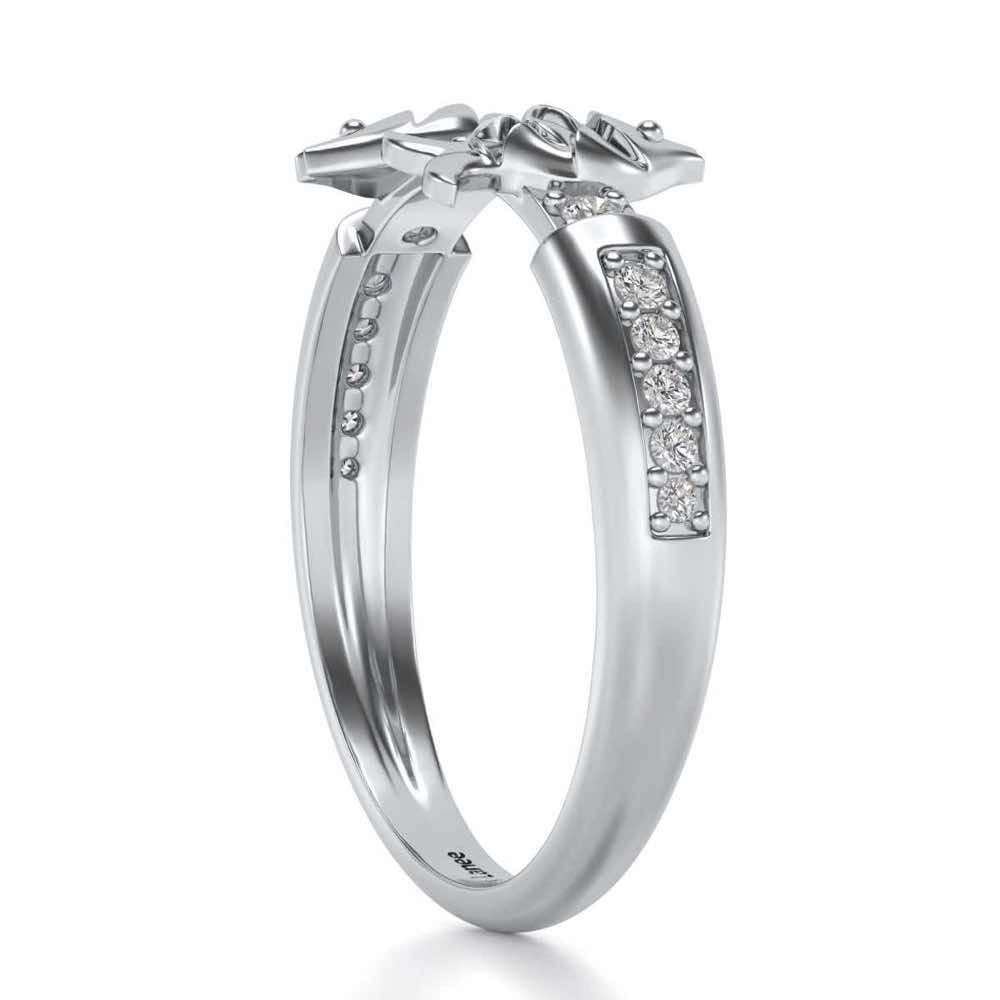 Pisces Silver Ring - White Gold - Image 4