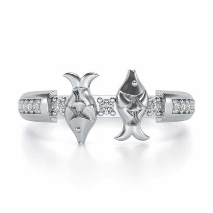 Pisces Silver Ring - White Gold - Image 5