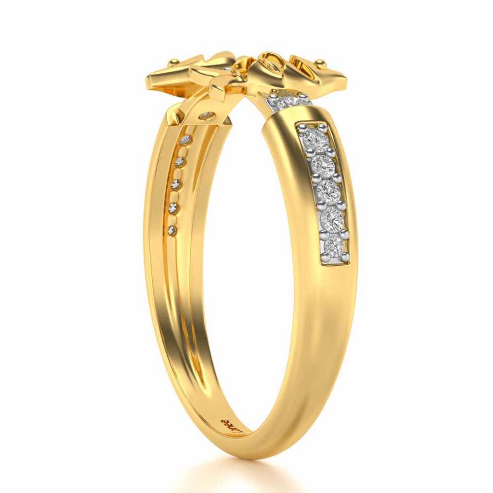 Pisces Silver Ring - Yellow Gold - Image 4