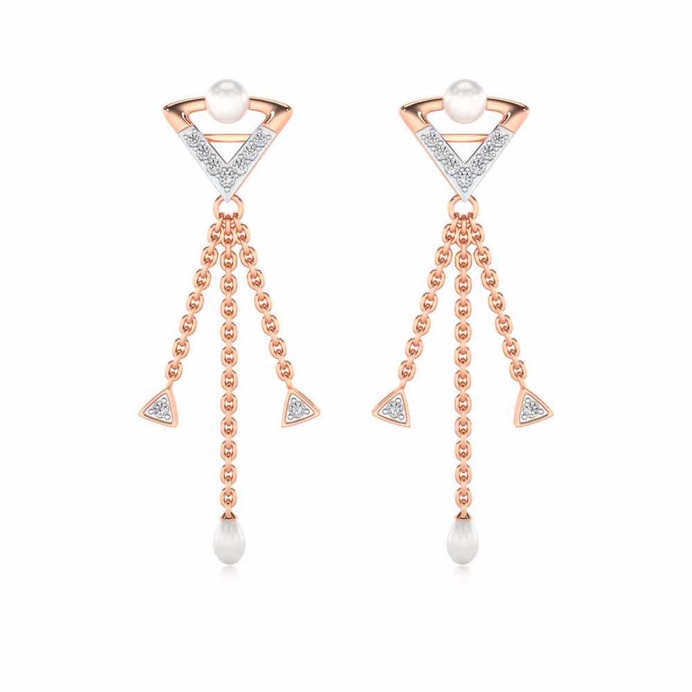 Placid Silver Dangler Earrings - Rose Gold - Image 1