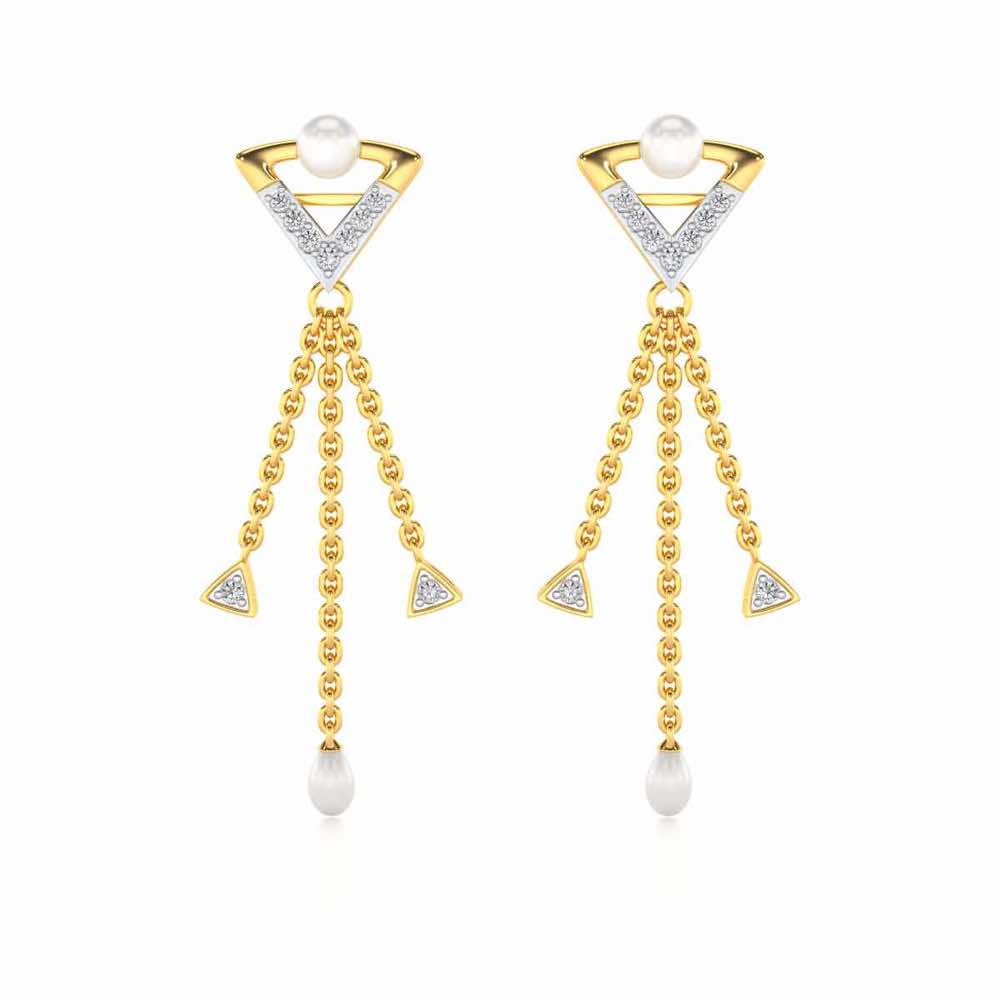 Placid Silver Dangler Earrings - Yellow Gold - Image 1