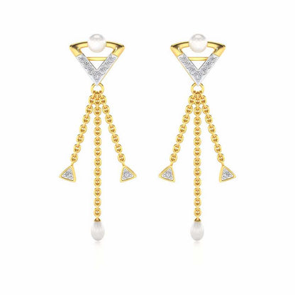 Placid Silver Dangler Earrings - Yellow Gold - Image 1