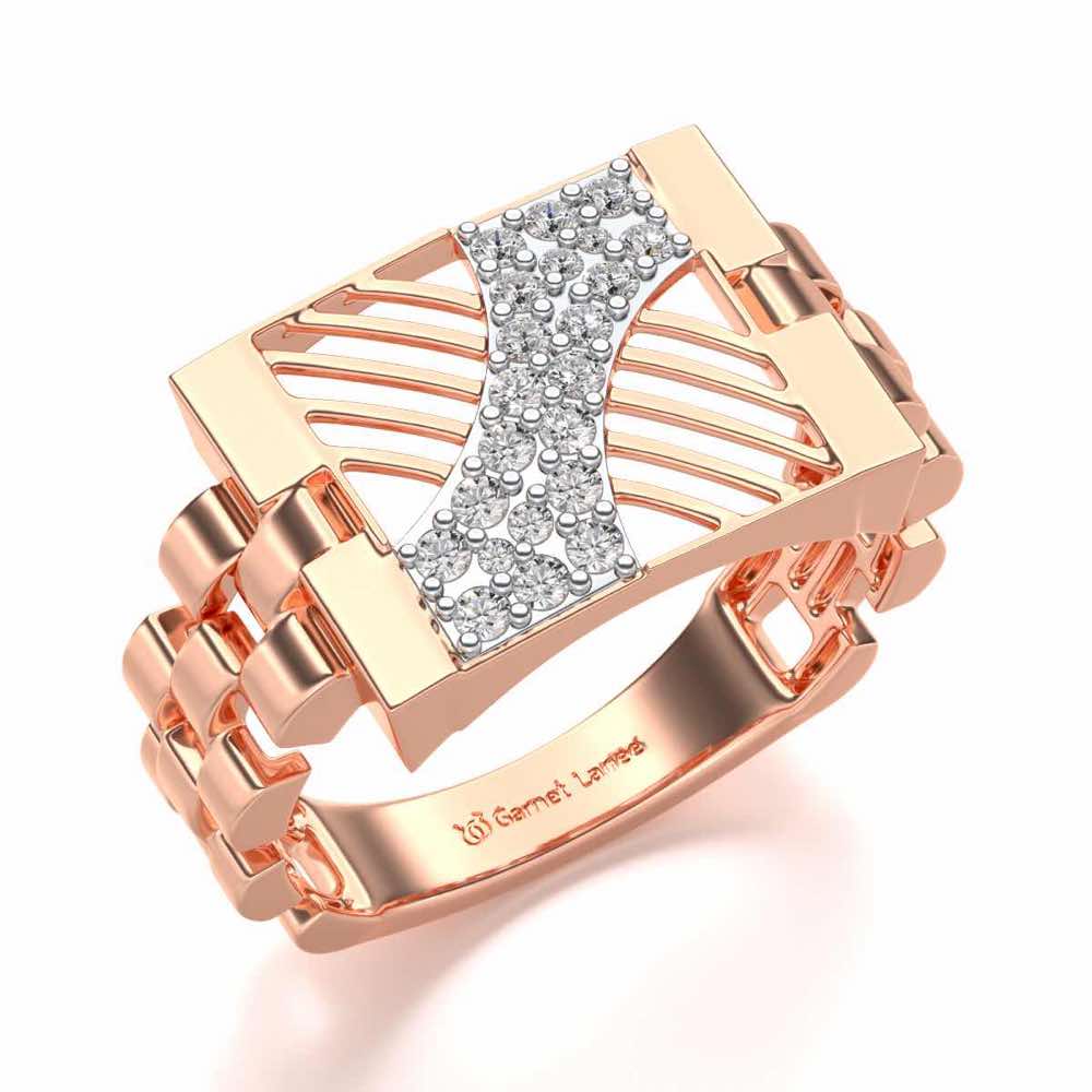 Placid Silver Ring For Men - Rose Gold - Image 1