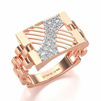 Placid Silver Ring For Men - Rose Gold - Image 1