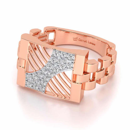 Placid Silver Ring For Men - Rose Gold - Image 2