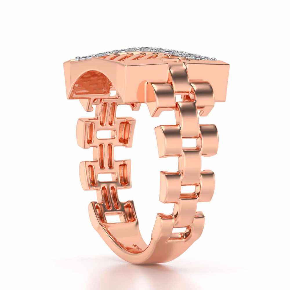 Placid Silver Ring For Men - Rose Gold - Image 3