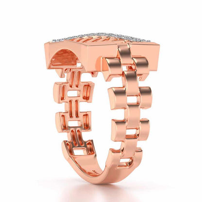 Placid Silver Ring For Men - Rose Gold - Image 3