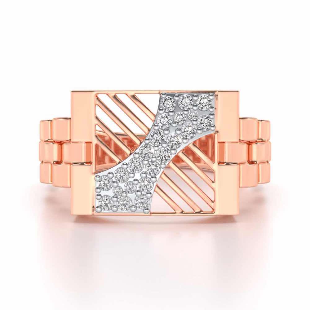Placid Silver Ring For Men - Rose Gold - Image 4