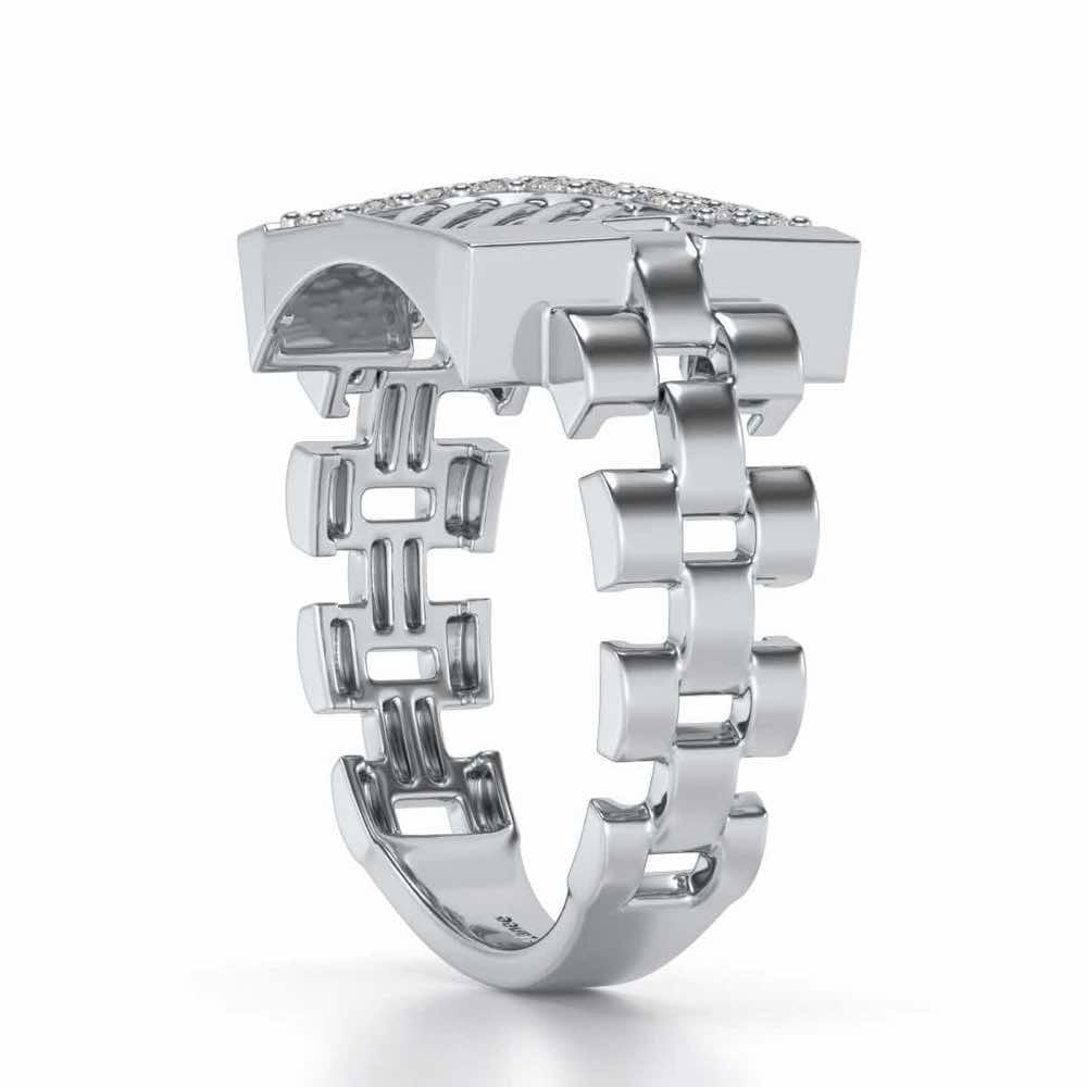 Placid Silver Ring For Men - White Gold - Image 3
