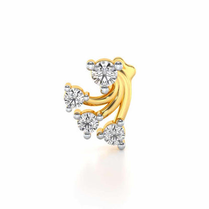Plus Shine Silver Nosepin - Yellow Gold - Image 1