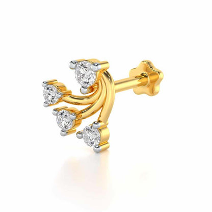 Plus Shine Silver Nosepin - Yellow Gold - Image 2