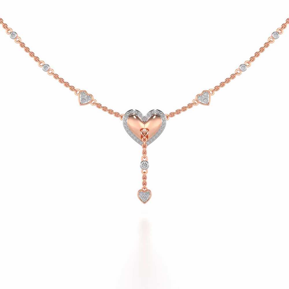 Plush Heart Silver Necklace