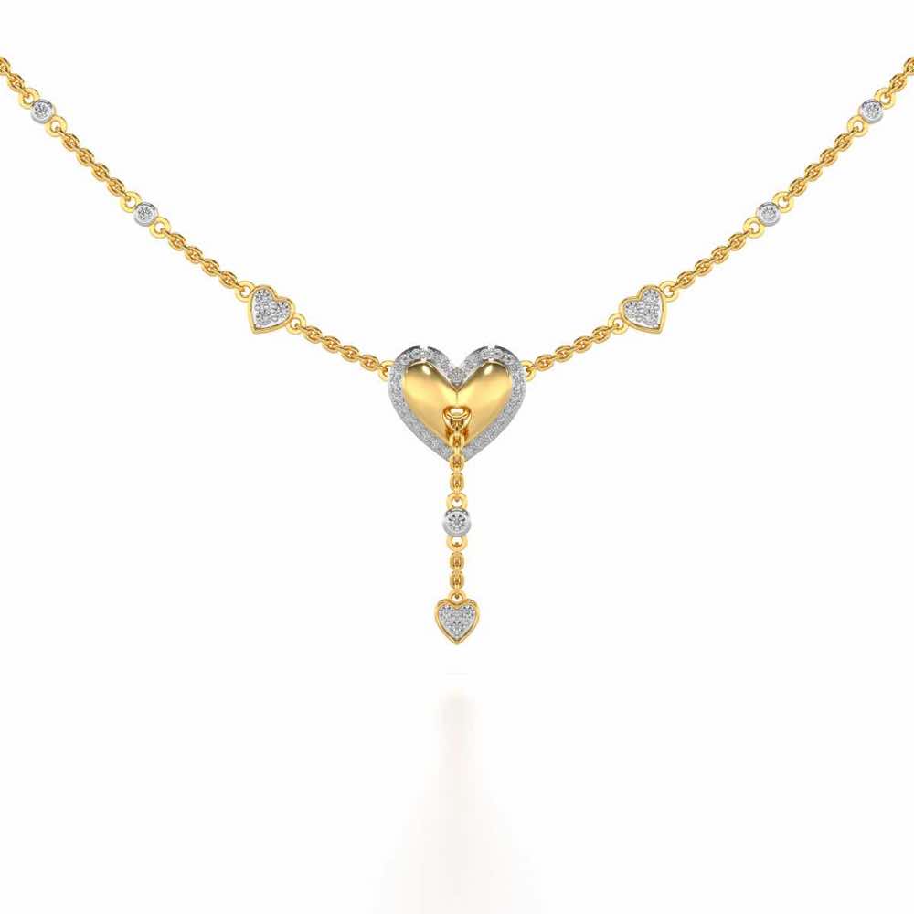 Plush Heart Silver Necklace