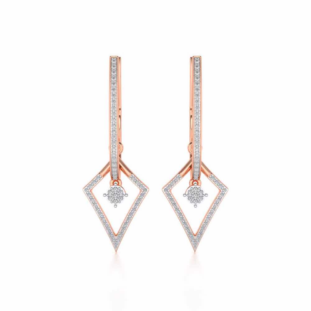 Pointed Arrow Drops Earrings - Rose Gold - Image 1