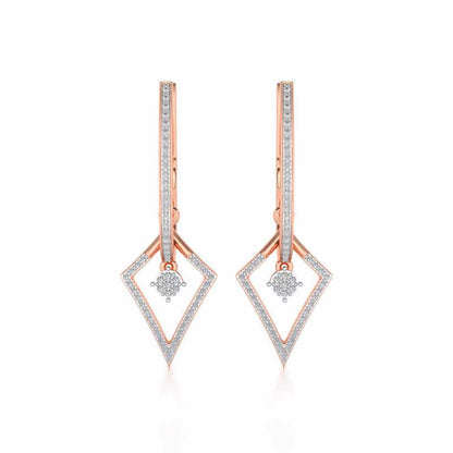 Pointed Arrow Drops Earrings - Rose Gold - Image 1