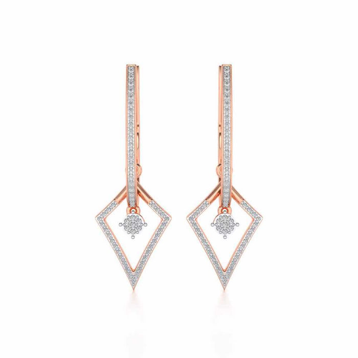 Pointed Arrow Drops Earrings - Rose Gold - Image 1
