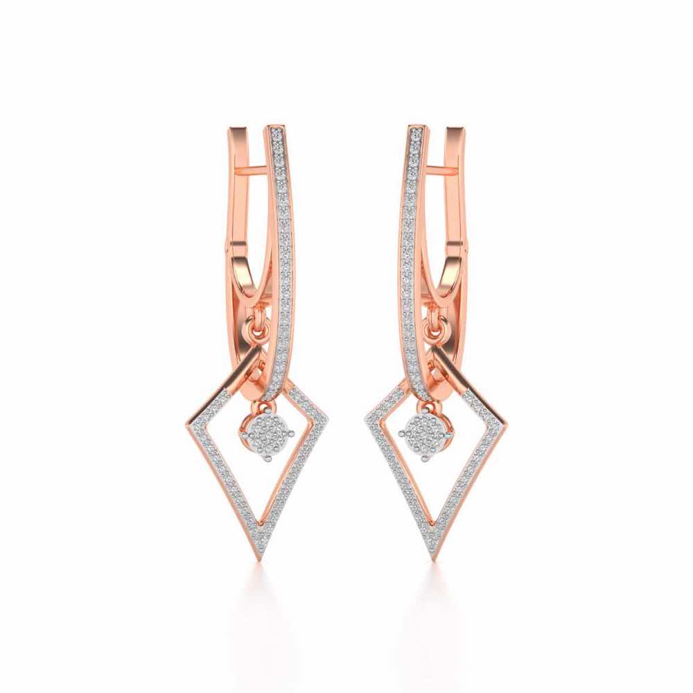 Pointed Arrow Drops Earrings - Rose Gold - Image 2