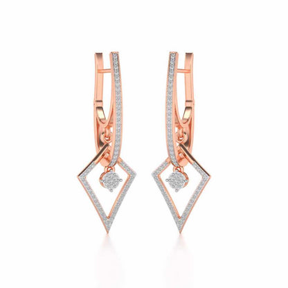 Pointed Arrow Drops Earrings - Rose Gold - Image 2
