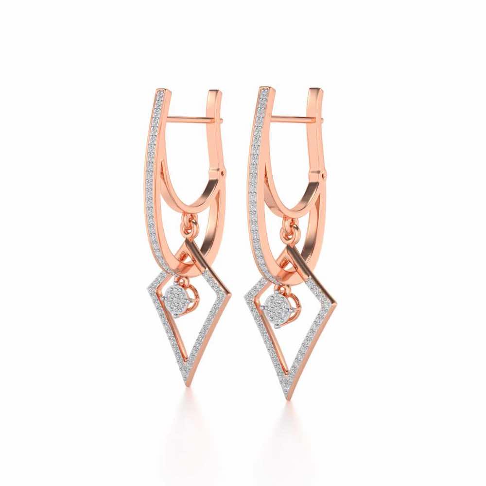 Pointed Arrow Drops Earrings - Rose Gold - Image 3