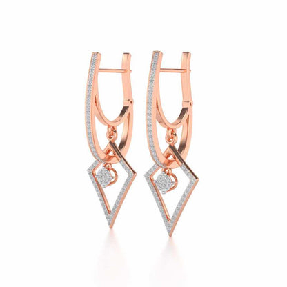 Pointed Arrow Drops Earrings - Rose Gold - Image 3