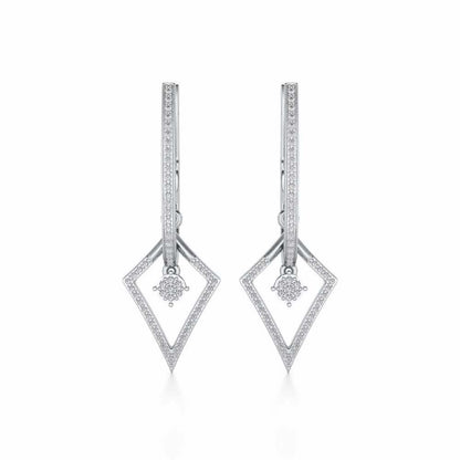 Pointed Arrow Drops Earrings - White Gold - Image 1