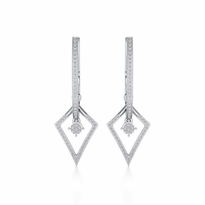 Pointed Arrow Drops Earrings - White Gold - Image 1