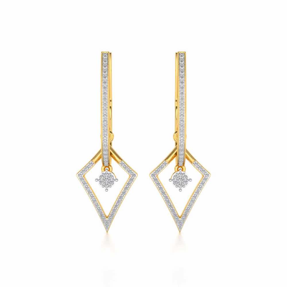 Pointed Arrow Drops Earrings - Yellow Gold - Image 1