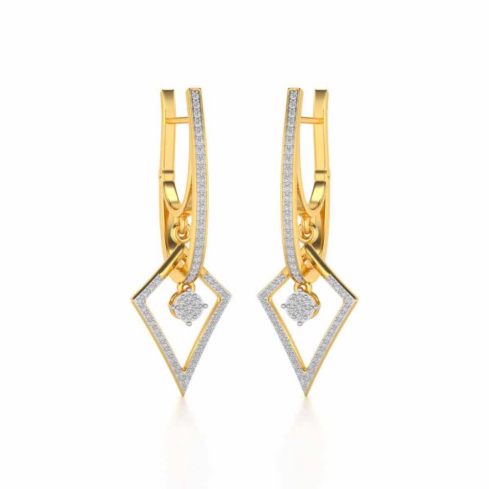 Pointed Arrow Drops Earrings - Yellow Gold - Image 2