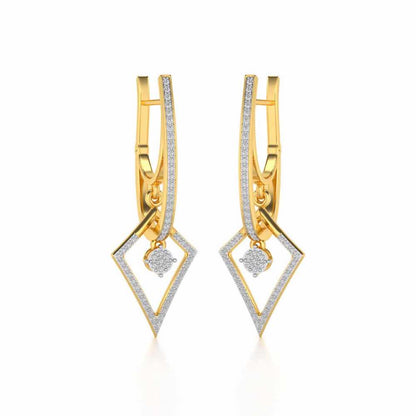 Pointed Arrow Drops Earrings - Yellow Gold - Image 2