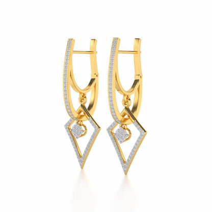 Pointed Arrow Drops Earrings - Yellow Gold - Image 3