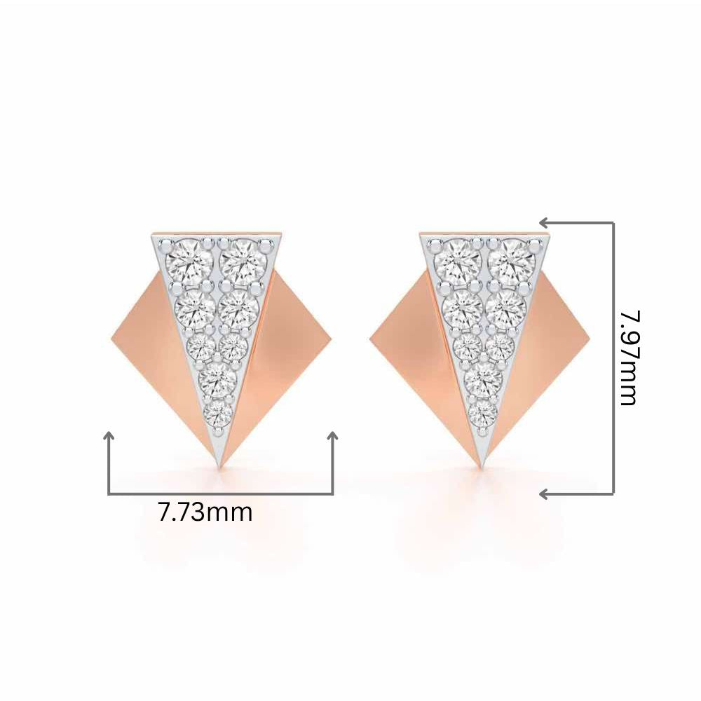 Pointed Shine Silver Earrings - Rose Gold - Image 2