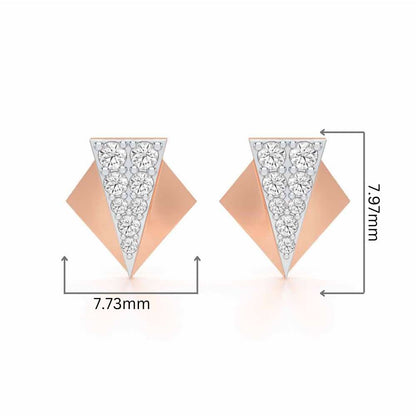 Pointed Shine Silver Earrings - Rose Gold - Image 2