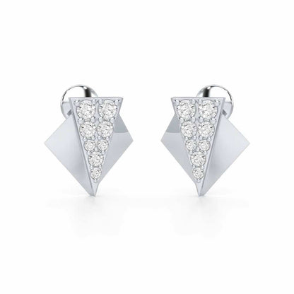 Pointed Shine Silver Earrings - White Gold - Image 1