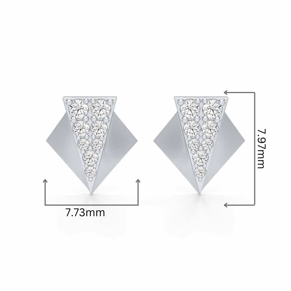 Pointed Shine Silver Earrings - White Gold - Image 2