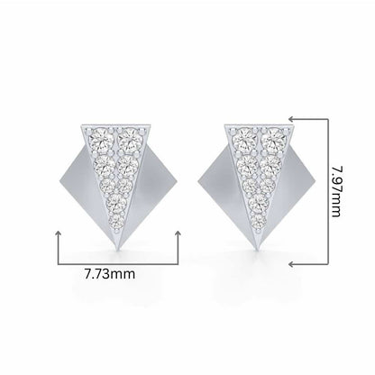 Pointed Shine Silver Earrings - White Gold - Image 2