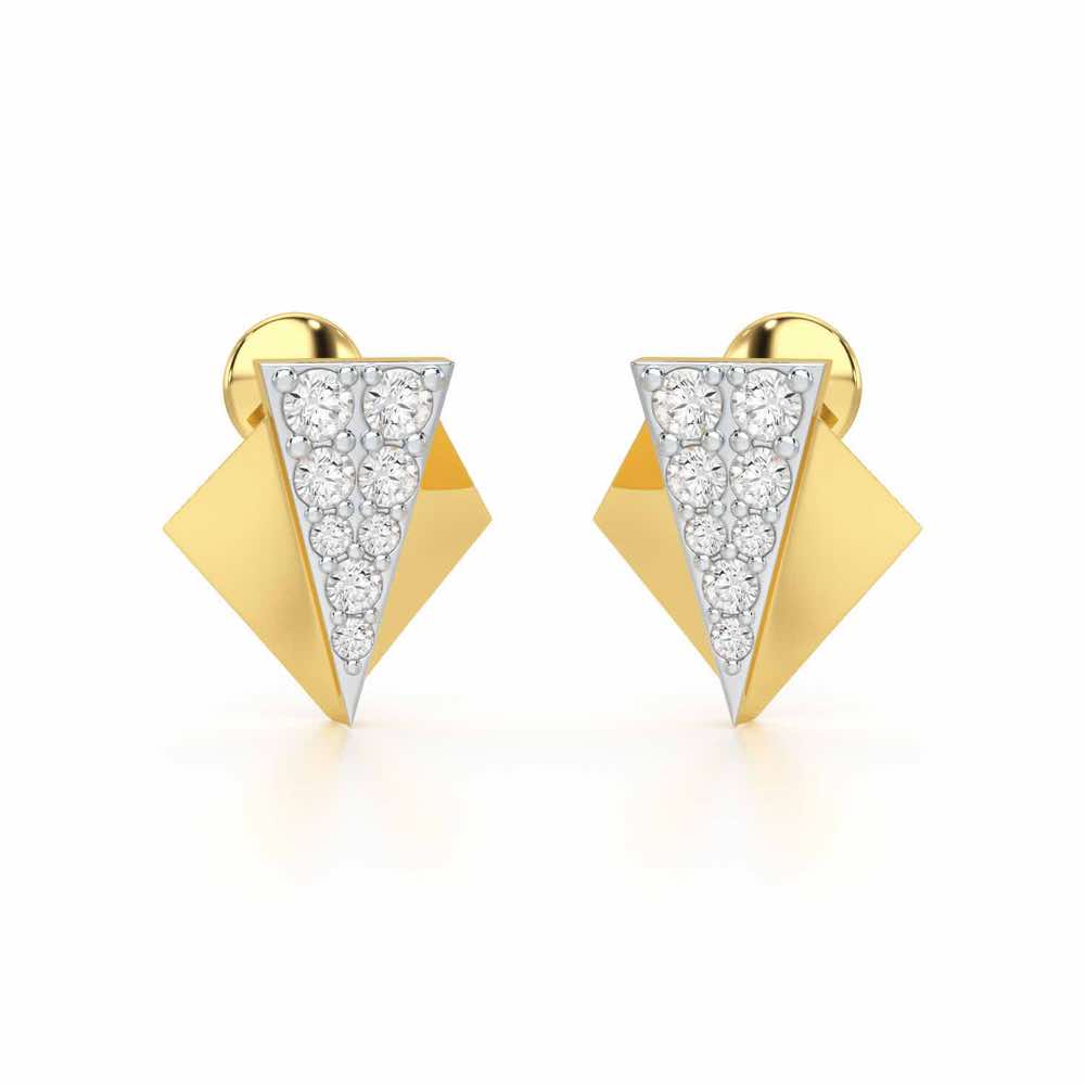 Pointed Shine Silver Earrings - Yellow Gold - Image 1